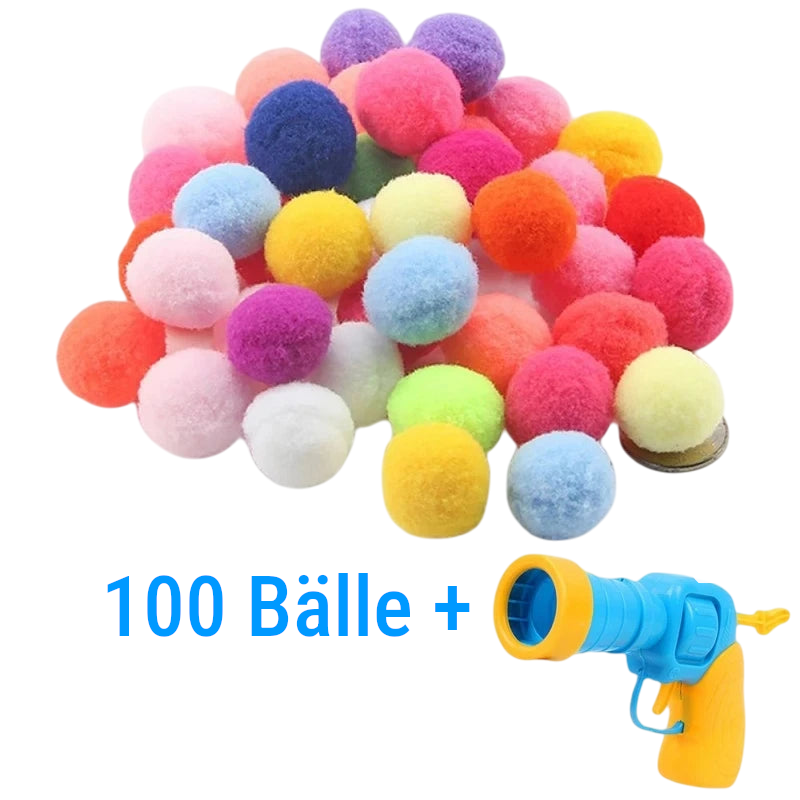 Katzenspielzeug Pistole mit Plüschbällen